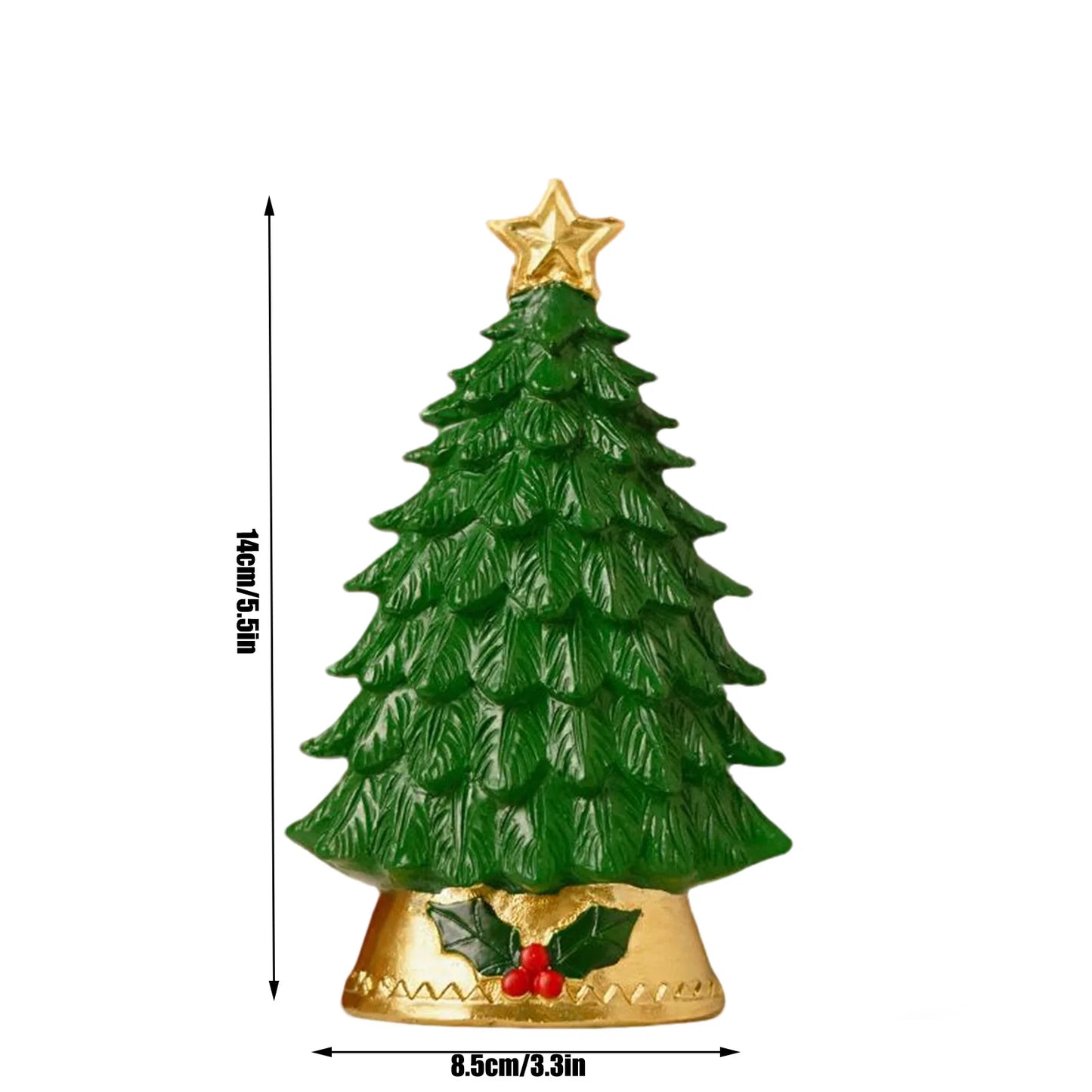 Christmas Tree Led Lights Home Decoration Resin Desktop Ornaments Christmas Atmosphere Festive Party Supplies Small Gift Navidad
