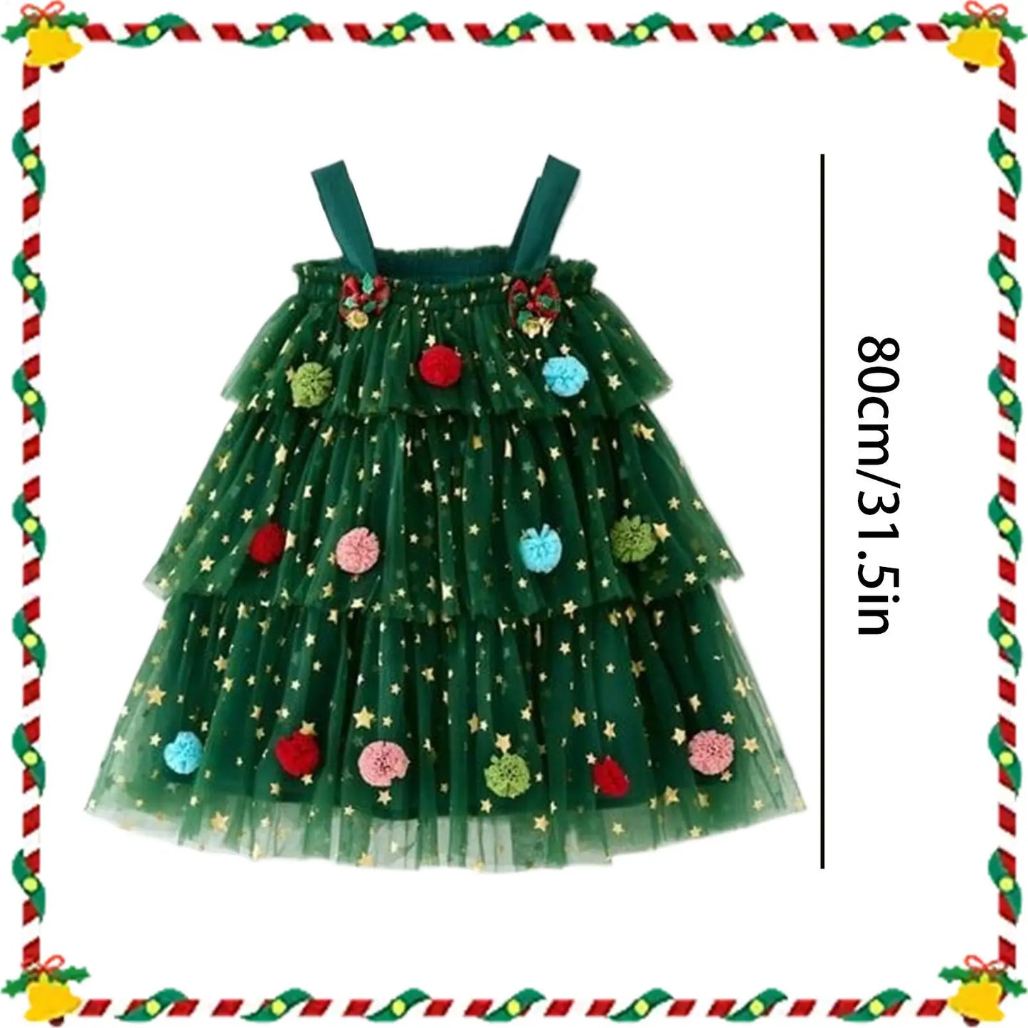 Christmas Dresses For Girls Fashion Girls Dress Glitter Clothes Tiered Outfit For Event Party Birthday Outdoor Activities Club