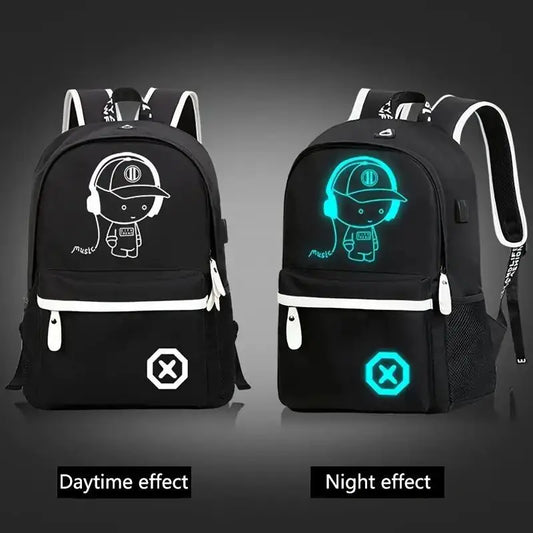 Children Backpack School Bags For Boy Girls Anime Luminous School Backpack Kids Waterproof Book Bag USB Charging SchoolBag Gift