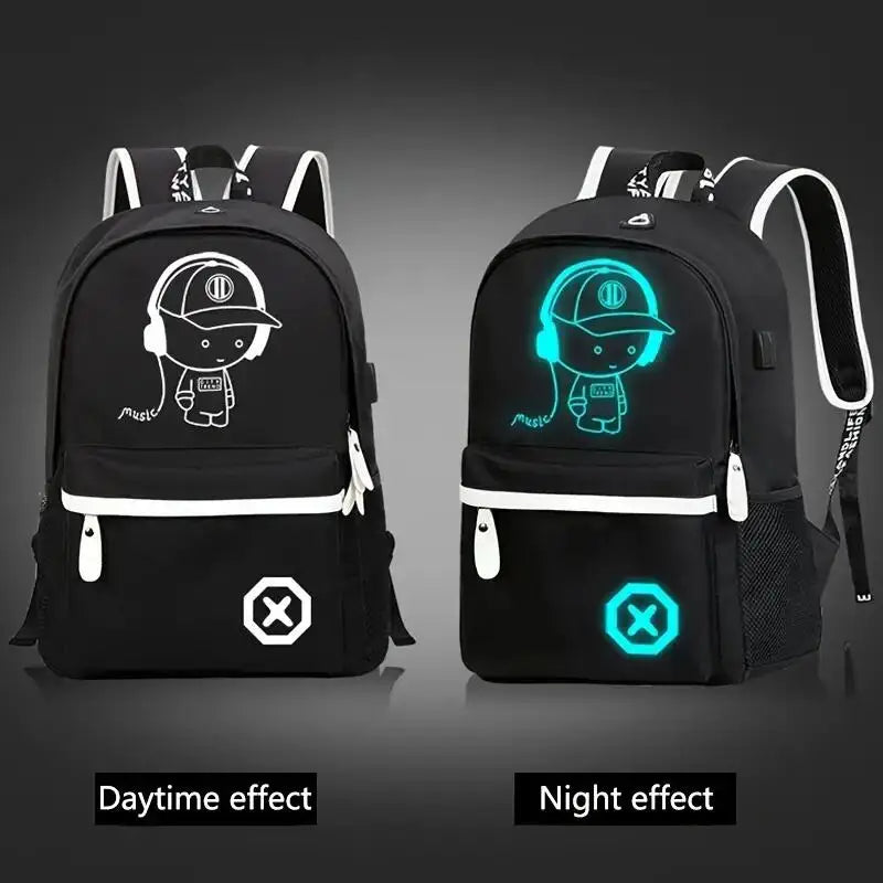 Children Backpack School Bags For Boy Girls Anime Luminous School Backpack Kids Waterproof Book Bag USB Charging SchoolBag Gift