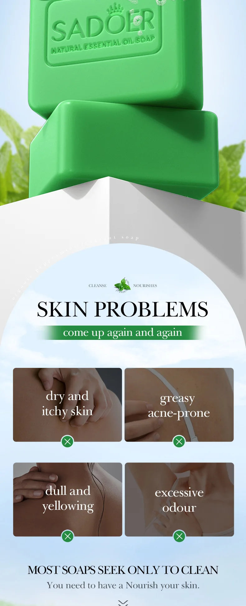 Peppermint Essential Oil Soap Body Shower Handmade Kojico Acid Tumeric Kojic Brightening Hand Sanitizer Bar Salim Bag Whitening