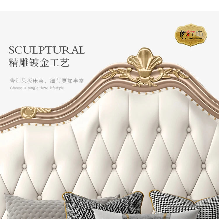 Space Saving Marriage Bed European Luxury Queen Size Double Bed Storage Multifunctional Cama De Casal Luxuosa Home Furniture