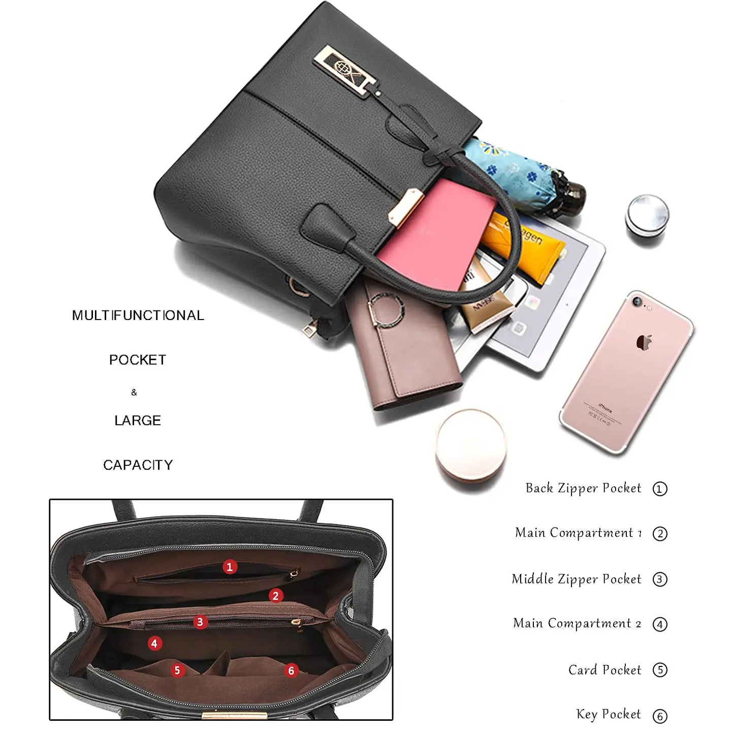 Famous Designer Brand Bags Women Leather Handbag New Luxury Ladies Purse zwq