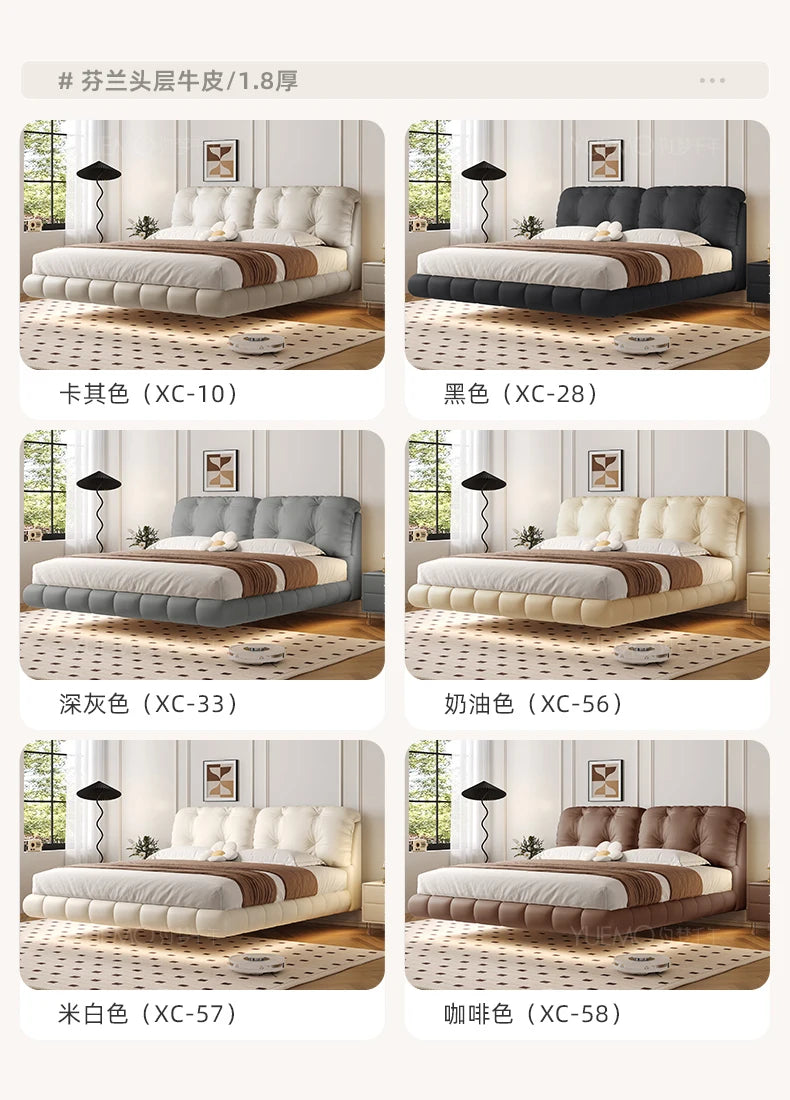 Pretty Elegant Double Bed Frame Mattress White Comferter Bed Queen Size Cama Matrimonial Bedroom Furniture