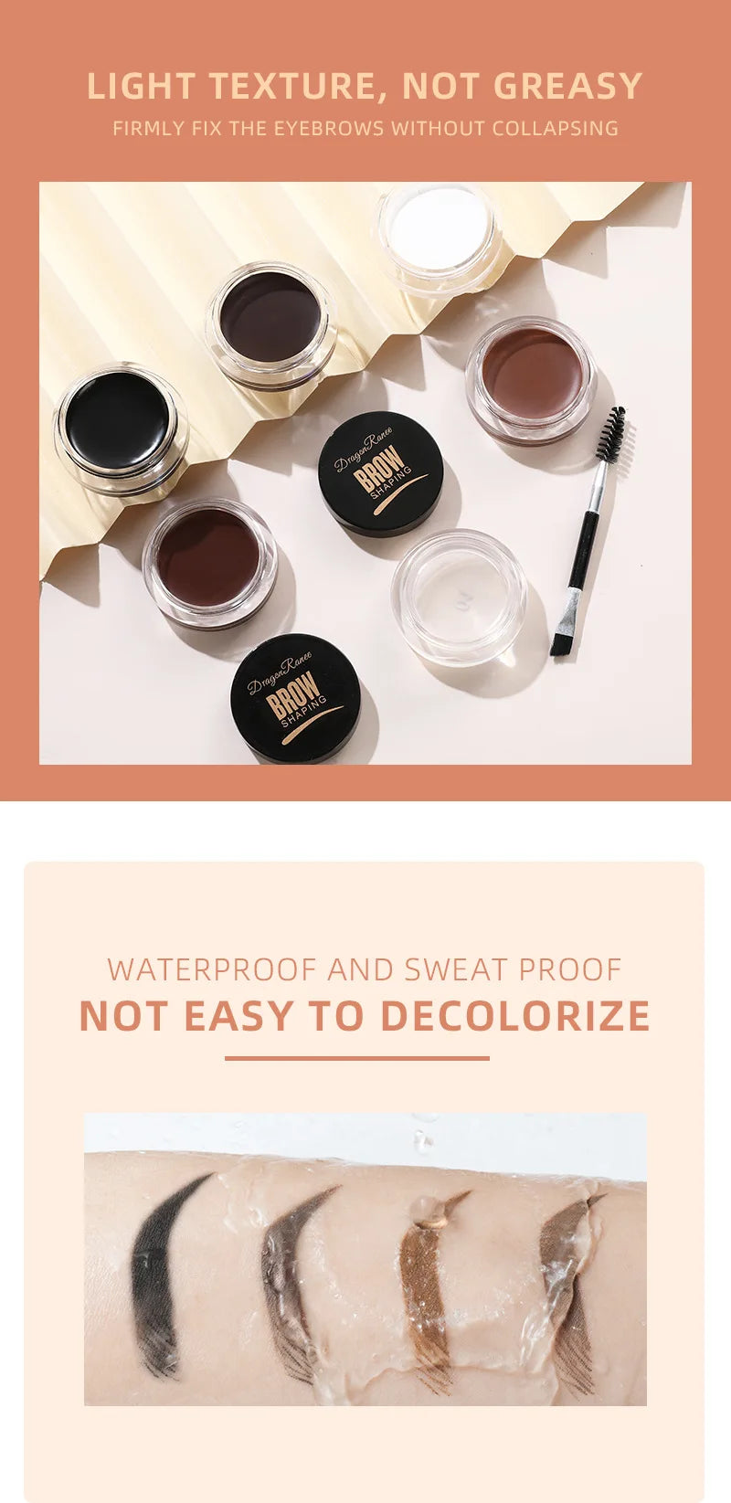 Dragon Ranee 6color Wild Eyebrow Styling Eyebrow Cream Styling Eyebrow Gel Soap Wax White Eyebrow Cream