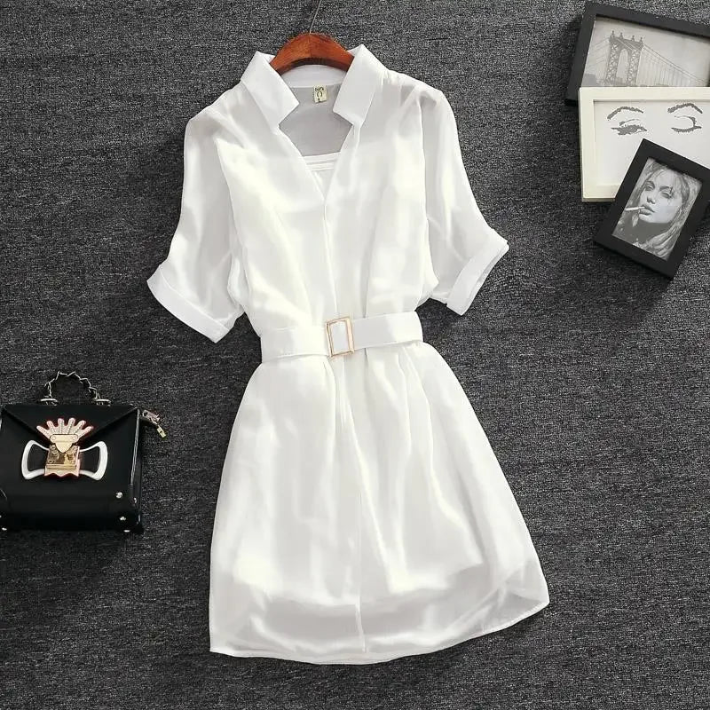 Women's Dress Sundress Clothing Female Dresses 2024 Slip Mini Short White Silk Satin Chiffon Loose Xxl Chic and Elegant Pretty X