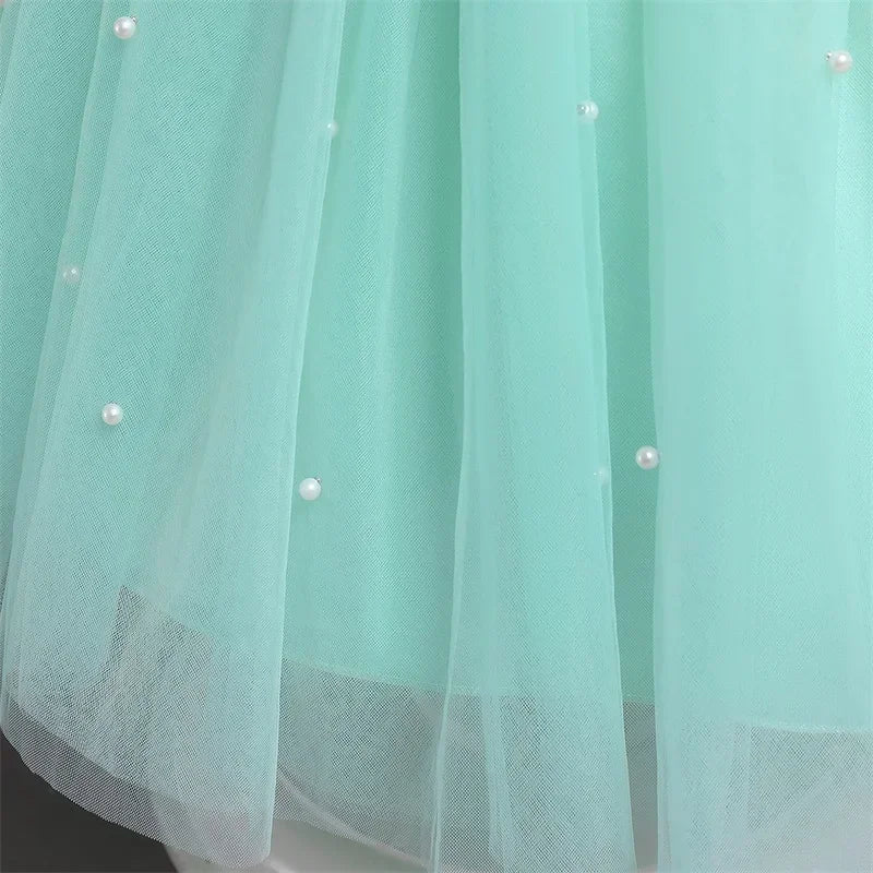Toddler Girl Flower Birthday Tulle Dress Backless Bow Wedding Dress Kids Christmas Party Princess Dress Baby Girl Clothes