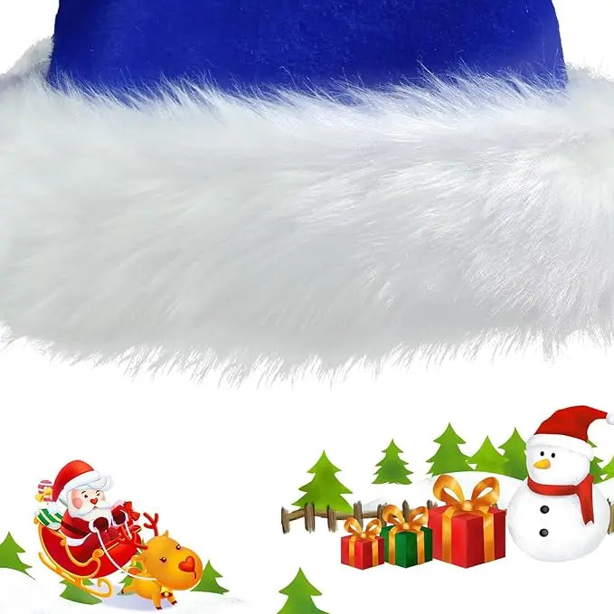 Chrismas Hat Adults Santa Hat for Men and Women Pink Green Blue Red Purple Black White