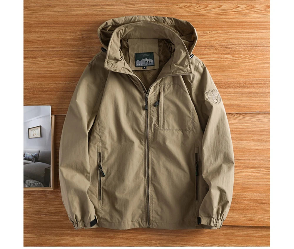 Autumn Men's Hiking Waterproof Jackets Men Outdoor Quick Dry Sports Climbing Hooded Coats Men Breathable Windbreaker Jackets 5XL