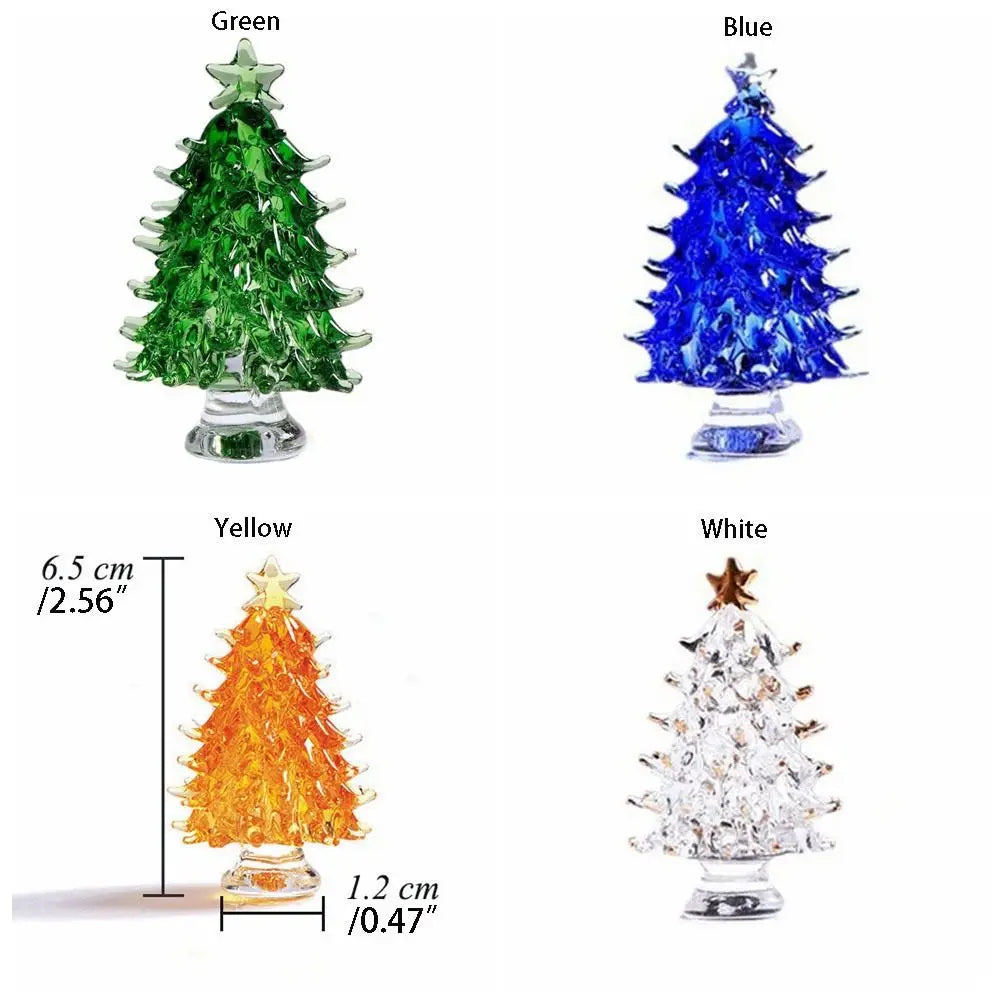 Beautiful 3D Crystal Tree Figurine Cute Handmade Christmas Tree Miniature Exquisite Tree Statue Garden