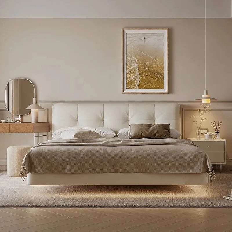 Genuine Leather Soft Bed Modern Design Bed Bett, Cama Fashion King/Queen Size Bedroom Furniture
