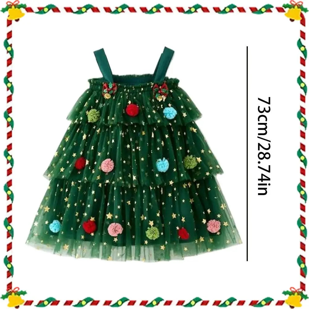Christmas Dresses For Girls Fashion Girls Dress Glitter Clothes Tiered Outfit For Event Party Birthday Outdoor Activities Club