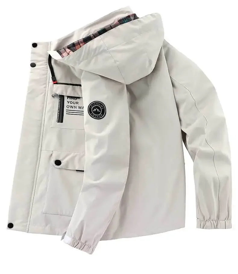 Jackets Men Thick Coats Hooded Jogger Coat Zipper Pockets Casual Streetwer Warm Jacket Autumn Winter Outerwear Men Clothing