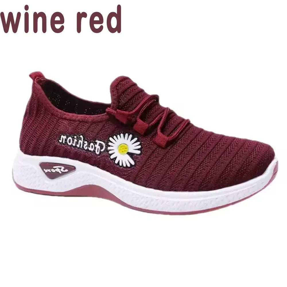 Fashionable Sports Shoes for Women, Thick and Breathable Soft Soled Mesh, Lightweight Casual Shoes, Trendy Coconut Shoes
