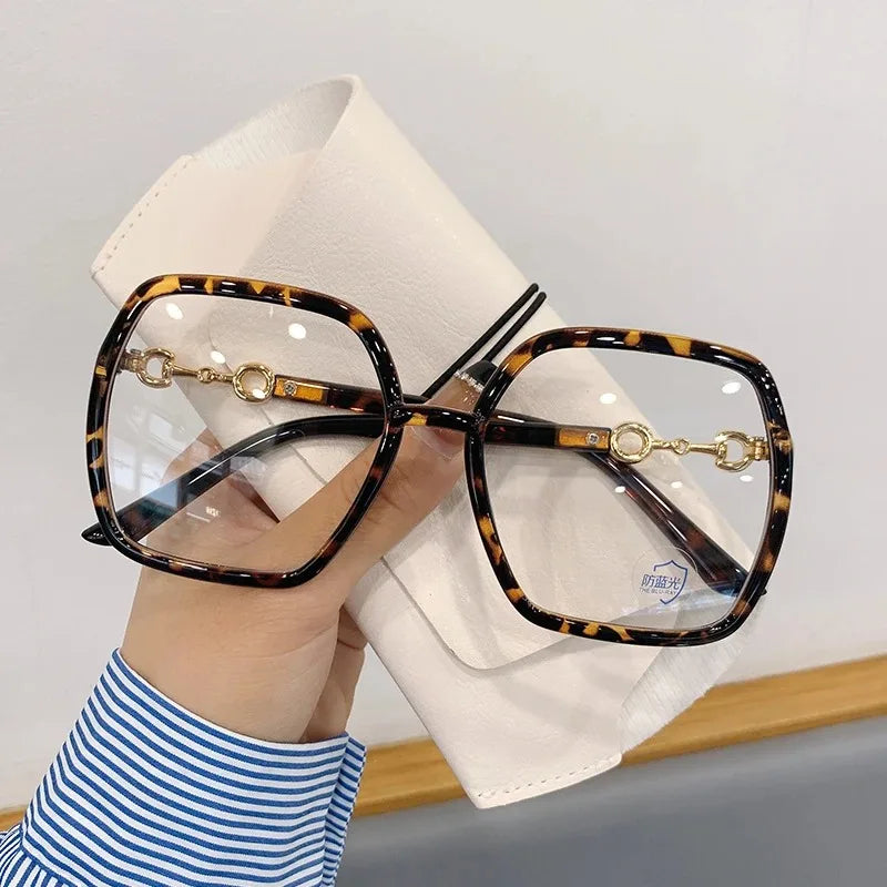2023 Myopia Glasses for Women and Men New Oversized Square Eyeglasses -0 To -4.0 Fashion Reading Rectangle Eyewear