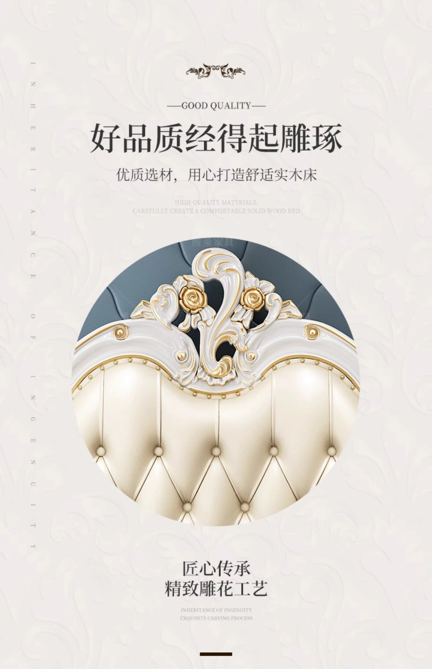 European Luxury Bed Bedroom Comfortable Ergonomic Double Sleeping Safe Bed Sun Princess Cama Solteiro Lounge Suite Furniture