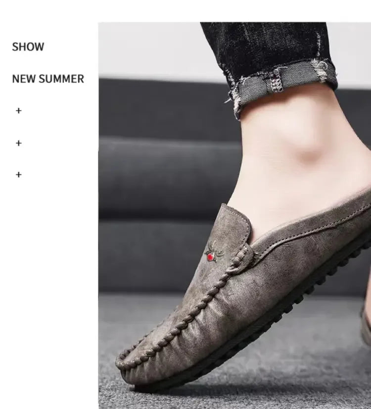 Shoes for Men Retro Elegant Gentleman Style Casual Party Comfortable Street Walking Summer Shoes Flat Bottomed Lightweight