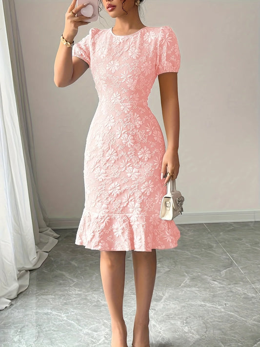 Dresses for Women Women's Dress Floral Print Puff Sleeve Dress