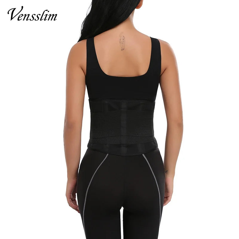 Vensslim Women Sauna Sweat Abdomen Trimmer Belt Waist Trainer Slimming Body Shaper Corset Workout Belly Slim Fat Burner Girdles