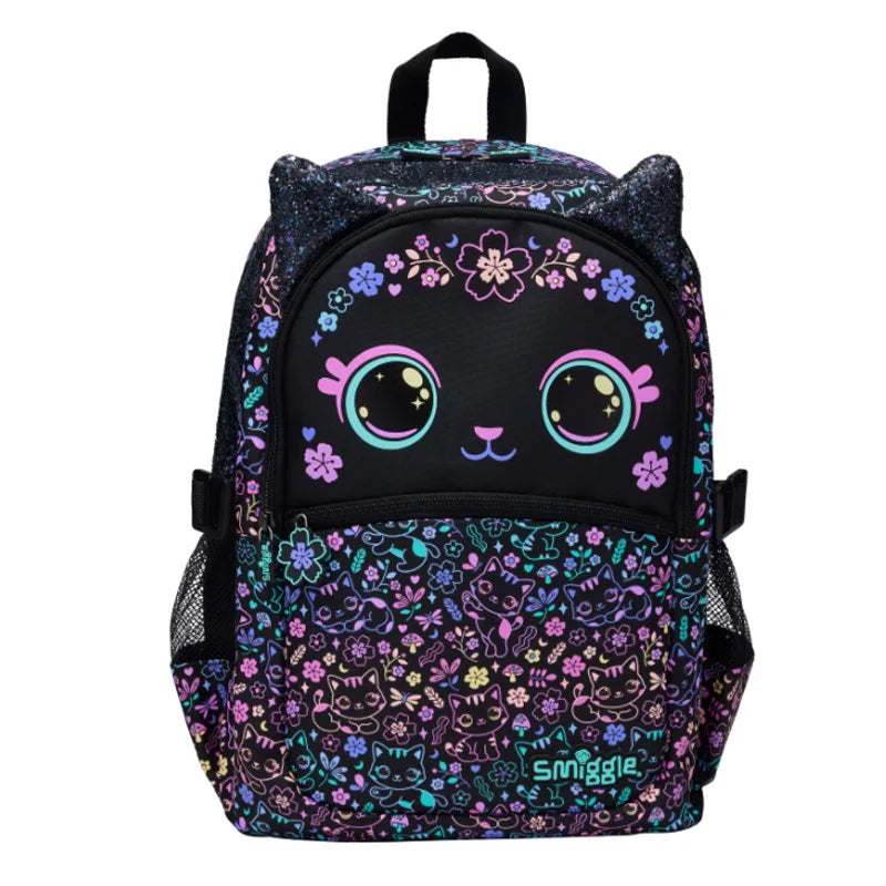 New Children'S Hot-Selling Schoolbag Female Cute High-Quality Black Cat Flower Pencil Case Lunch Bag Trolley Bag Back To School