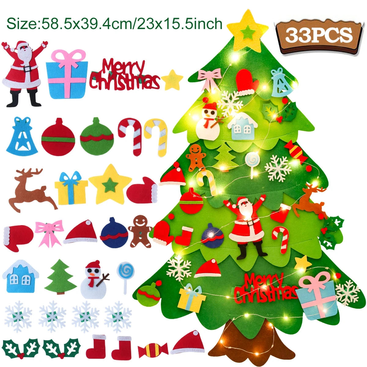 Kids DIY Felt Christmas Tree Merry Christmas Decorations For Home 2025 Christmas Ornaments Navidad 2026 New Year Gifts Xmas Tree