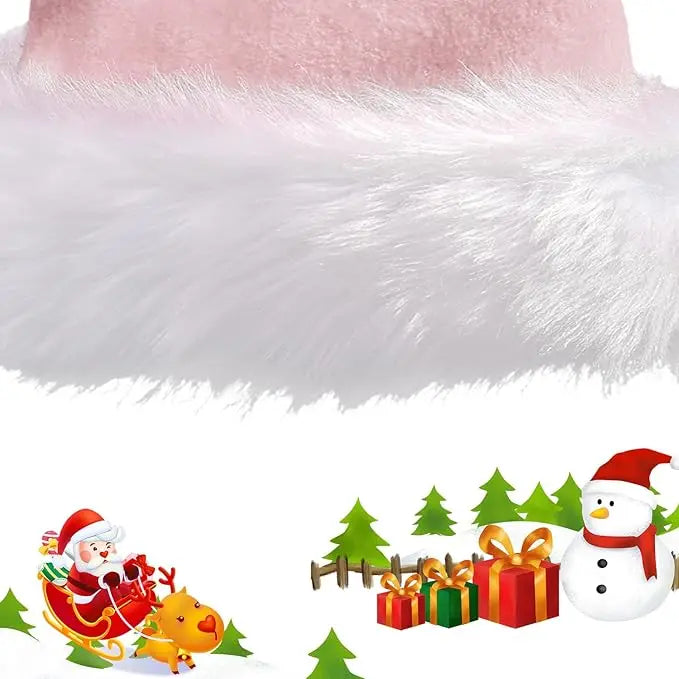 Chrismas Hat Adults Santa Hat for Men and Women Pink Green Blue Red Purple Black White