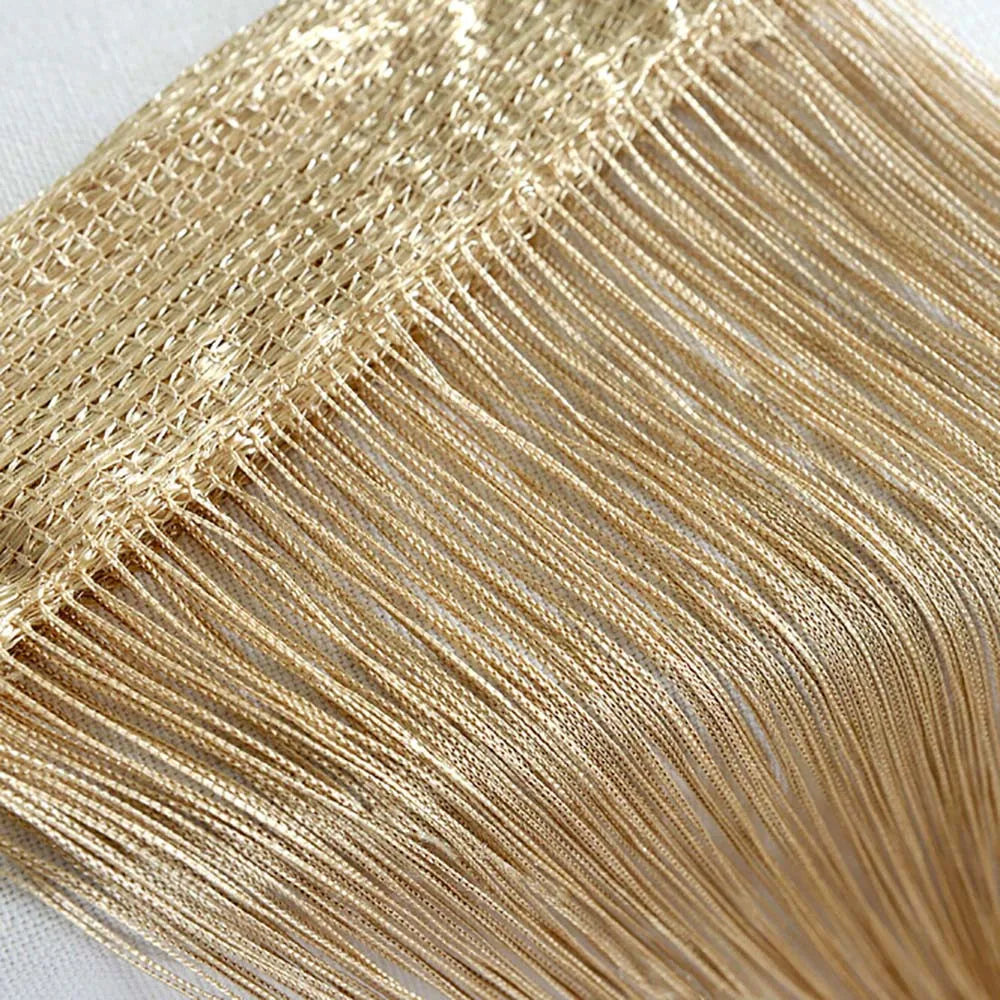 Curtains For Living Room 50cmx200cm Thread Curtain For Living Room Door Wall Window Panel Room Divider Decorative Tassel Curtain