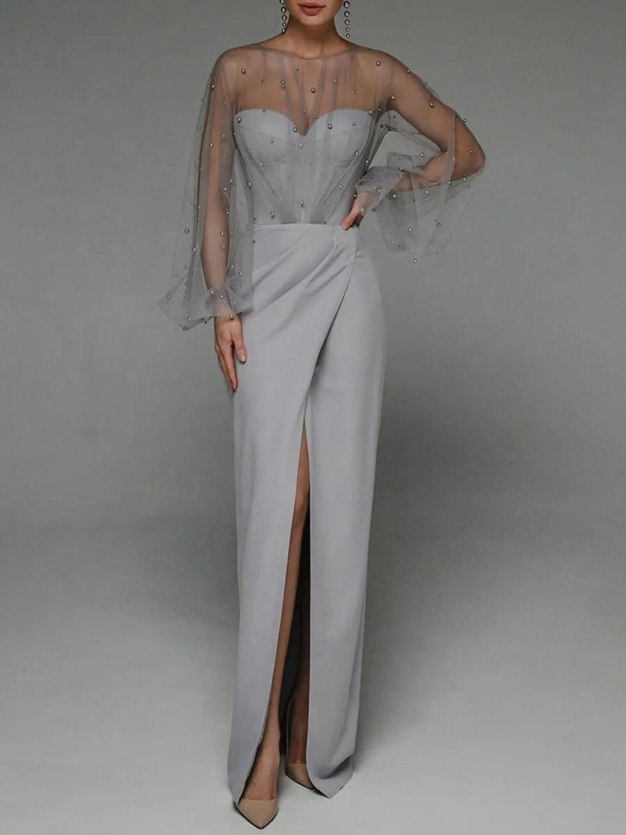 Sexy Wedding Dresses for Women Casual O-Neck Solid Loose Long Dress Spring and Summer Muslim Drsss Women Evening Dress Vestidos