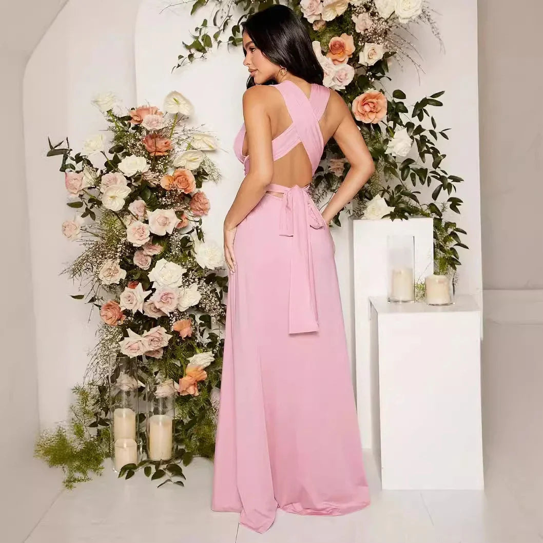 Pregnancy Dresses Temperament Elegance Evening Dress Sexy Lace-up Solid Color Maternity Clothes Long Skirt Hot Mother Clothing