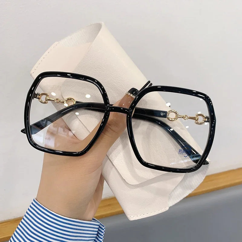 2023 Myopia Glasses for Women and Men New Oversized Square Eyeglasses -0 To -4.0 Fashion Reading Rectangle Eyewear