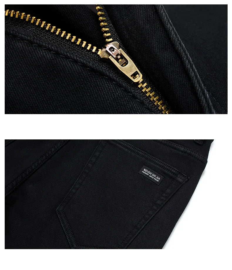 Men Classic Advanced Fashion Brand Jeans Jean Homme Man Soft Stretch Black Biker Masculino Denim Trousers Mens Pants Overalls