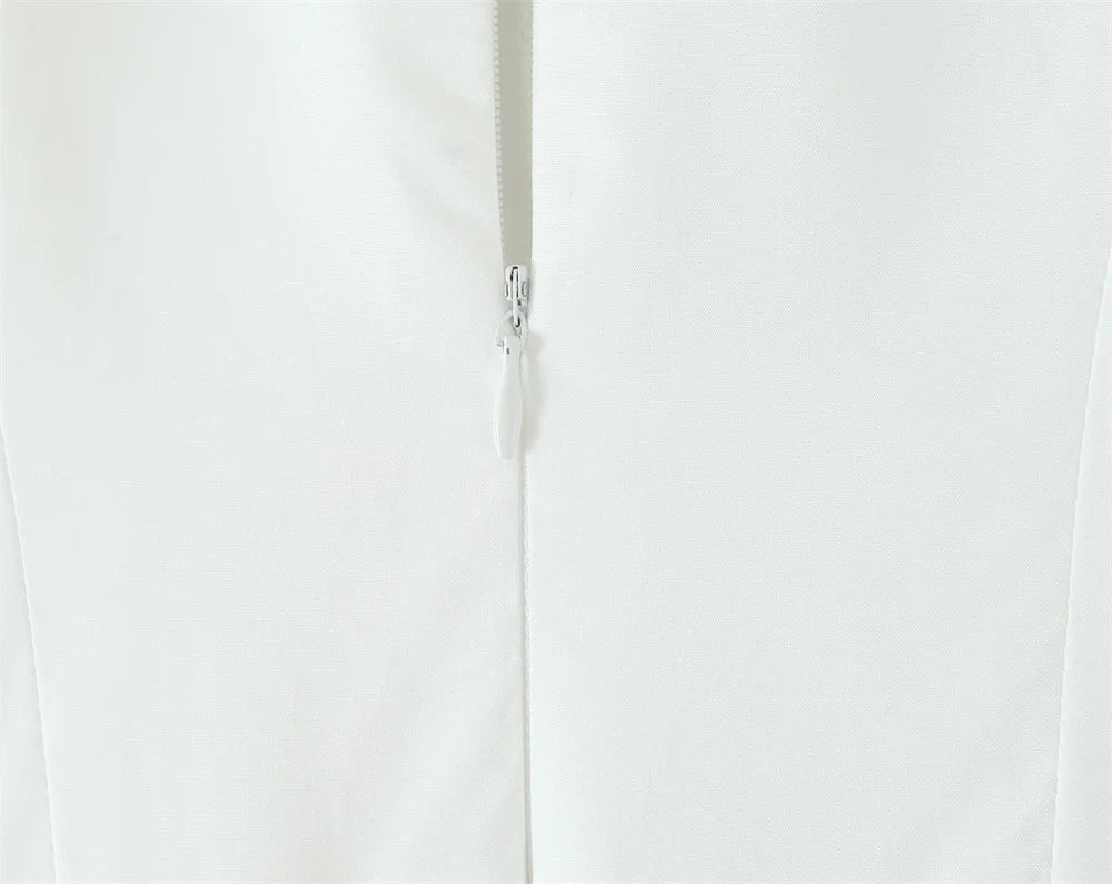 Women's Dress 2025 New Fashion Summer  White Bow Midi Dresses for Women Elegant Chic Ladies Dress