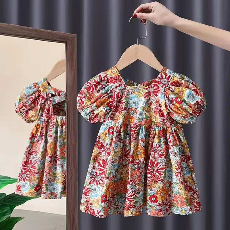 Girls Casual Dresses Back Hollowing Sleeveless Dress Toddler Girl Clothes Summer Dresses Chinese Traditional Dress for Girls