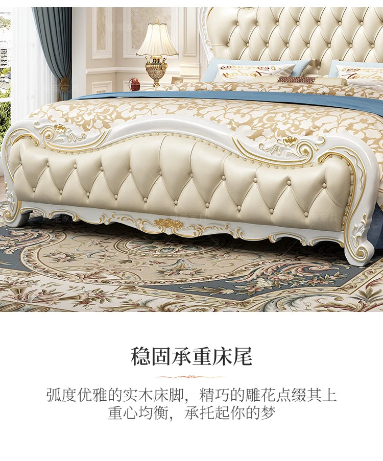 European Luxury Bed Bedroom Comfortable Ergonomic Double Sleeping Safe Bed Sun Princess Cama Solteiro Lounge Suite Furniture