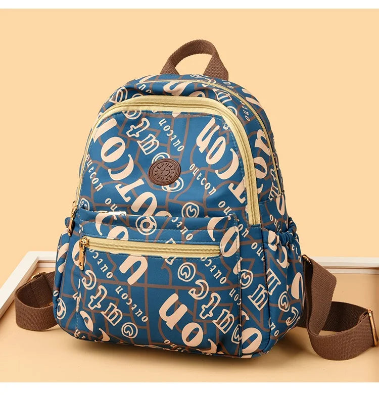 School Bag Women's Oxford Cloth Printed Casual Backpack Fashionable Large Capacity Lightweight Travel Versatile Backpack Backpac