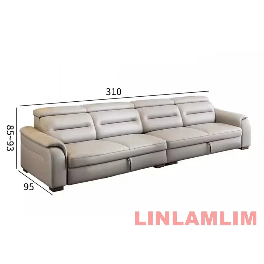 Linlamlim Multifunctional Convertible Sofa Bed With Eletric Recliner, Folding Sofa Cama With Power Reclining Seats & Storage Box