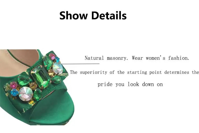 Summer Sandals 2023 Newest Pattern Embroidery Pattern Design Green Rhinestone Decoration High Heels Women Party Shoes Bag Set