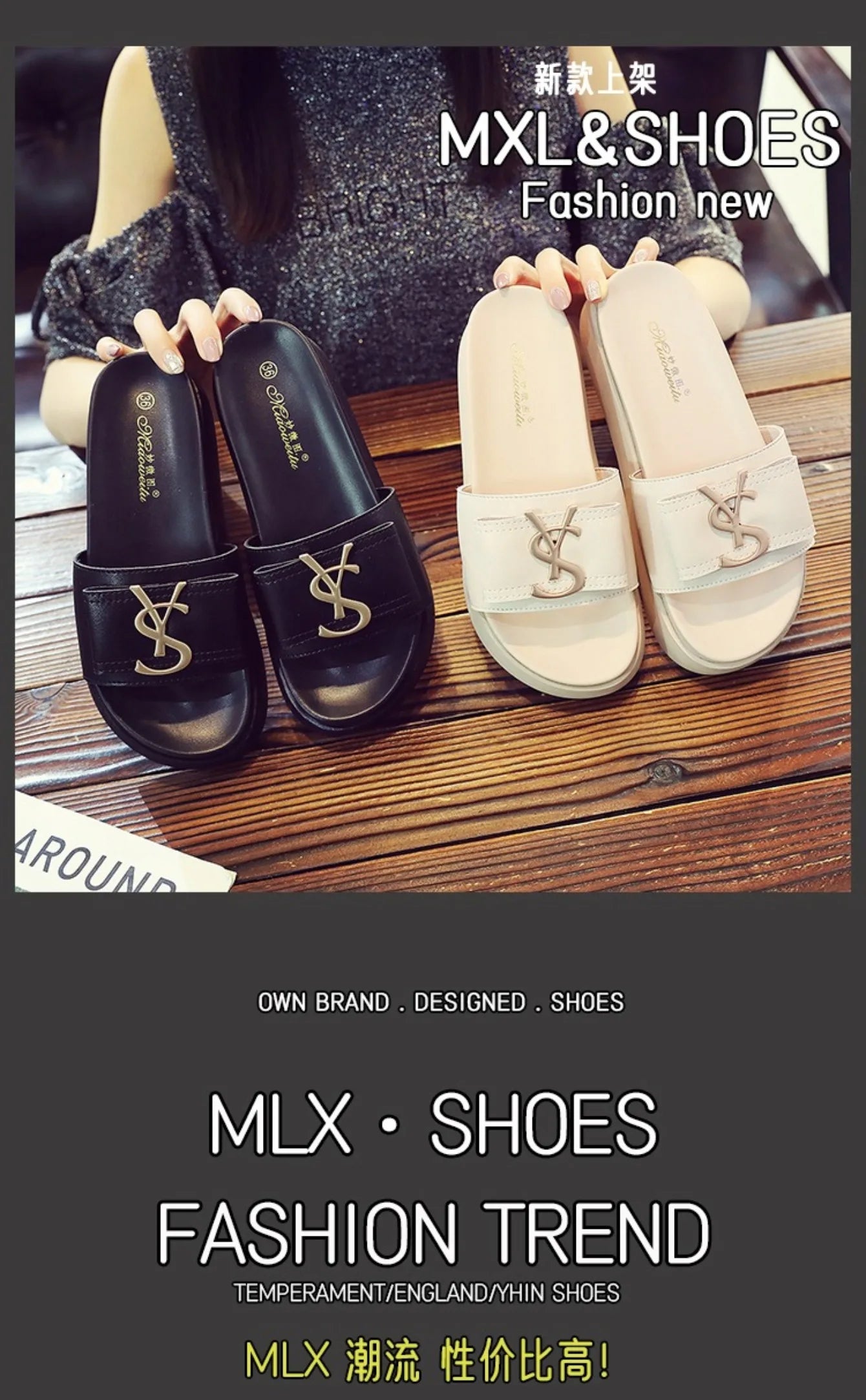 Slippers Luxury Shoes Women Platform Design Slides Fashion Letters Ladies Shoes Casual Slipper Outside Non-slip Slippers Sandals