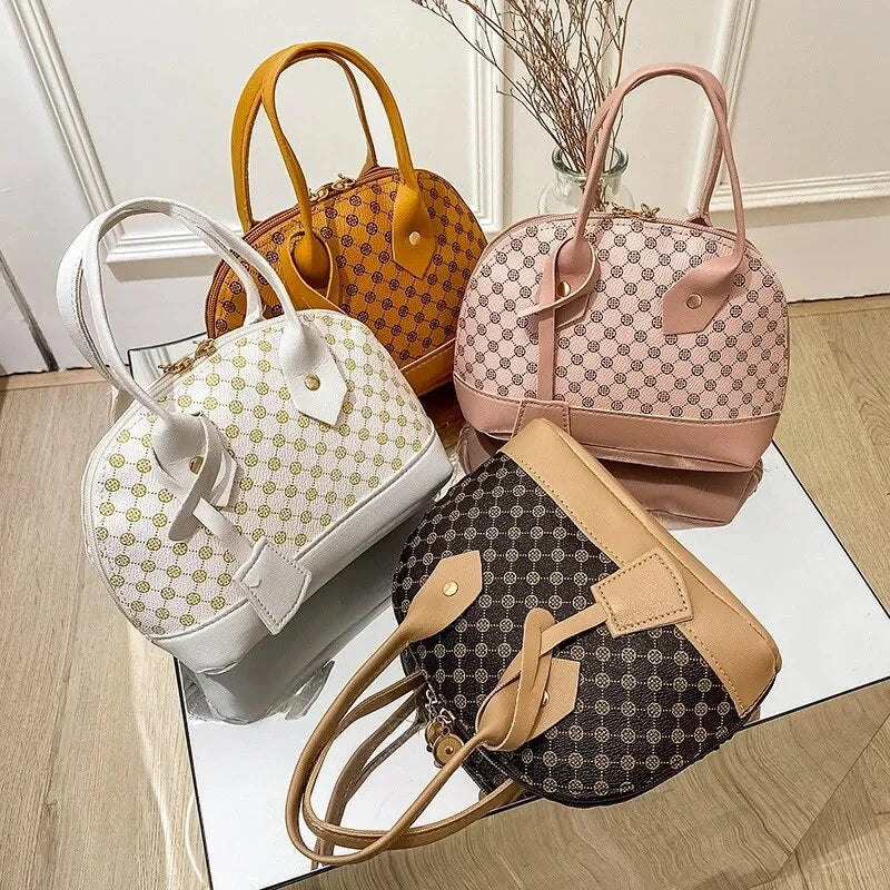 Flower Printing Shell Bag Fashion Handbag Women Crossbody Bag Advanced Simple Shoulder Crossbody Bag Large Capacity Portable Bag