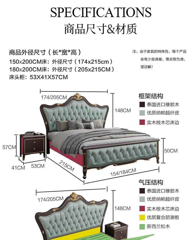 Space Saving Marriage Bed European Luxury Queen Size Double Bed Storage Multifunctional Cama De Casal Luxuosa Home Furniture