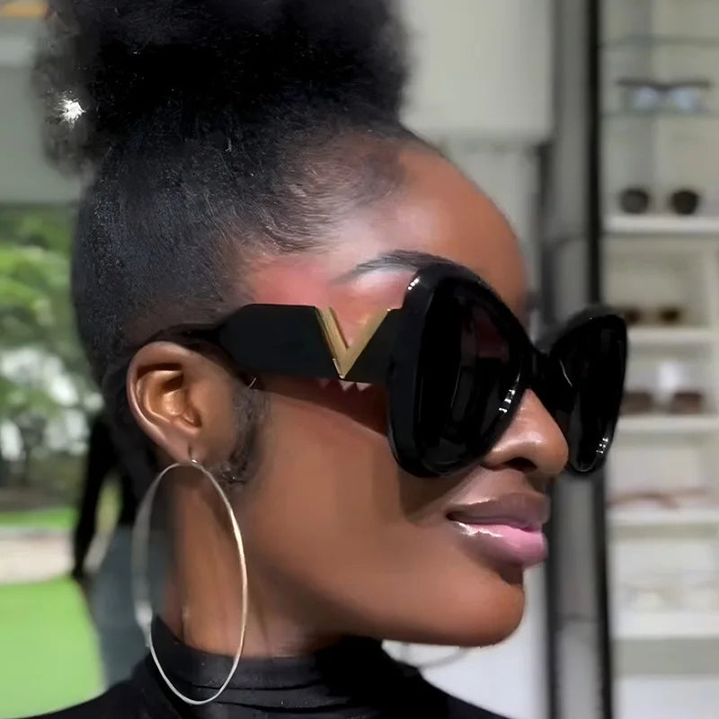 2025 New Fashion Big Frame Cat's Eye Butterfly Women Sunglasses Luxury Designer Men Sunglass Outdoor Travel Eyewear Female UV400