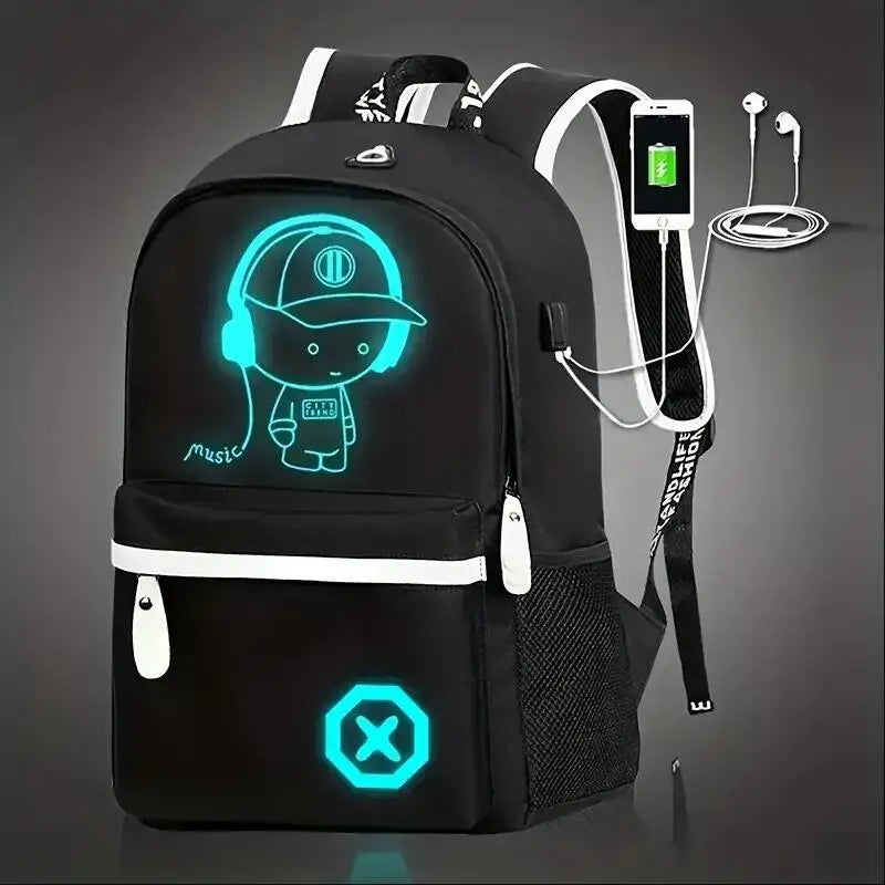 Children Backpack School Bags For Boy Girls Anime Luminous School Backpack Kids Waterproof Book Bag USB Charging SchoolBag Gift