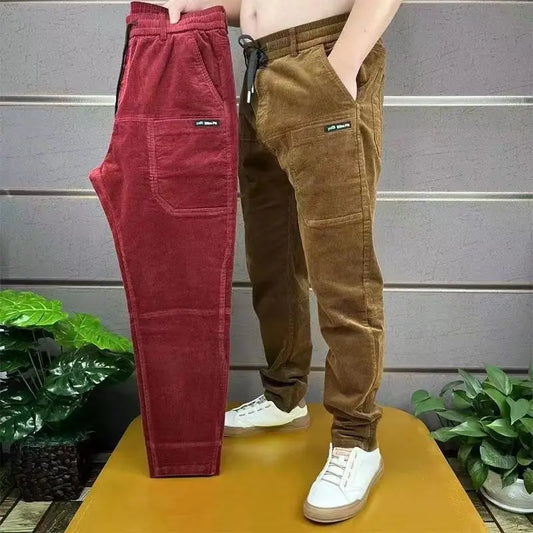 Men's Casual Pants Corduroy Office Autumn Winter Business Male Trousers Cotton Harajuku Fashion Polyester Original Hot Classic