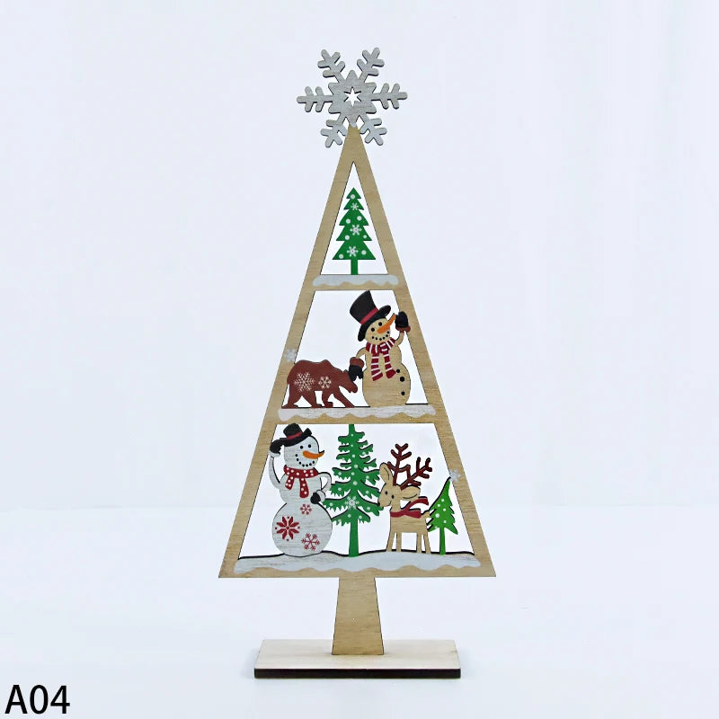 Christmas Tree Wood Signs Santa Claus Xmas Tree Hanging Ornament Merry Christmas Decorations For Home Navidad 2025 New Year Gift