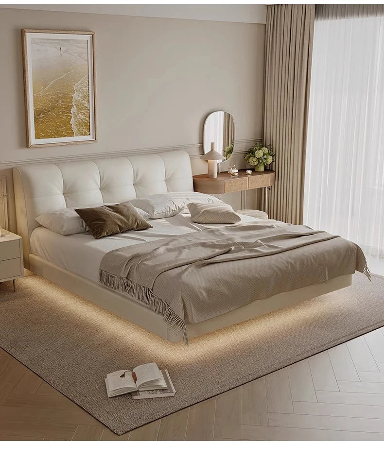 Genuine Leather Soft Bed Modern Design Bed Bett, Cama Fashion King/Queen Size Bedroom Furniture