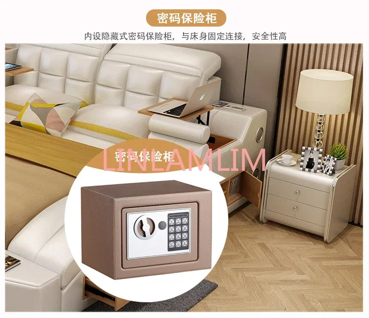 Genuine Leather multifunctional massage bed frame modern Nordic camas ultimate bed кровать двуспальная lit beds سرير  muebles de