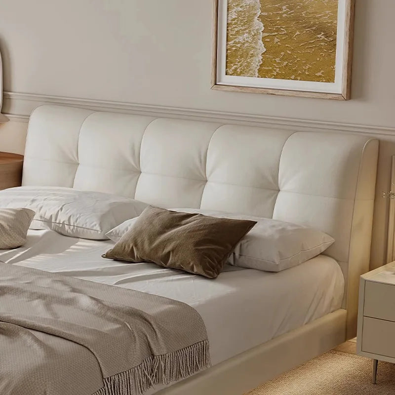 Genuine Leather Soft Bed Modern Design Bed Bett, Cama Fashion King/Queen Size Bedroom Furniture