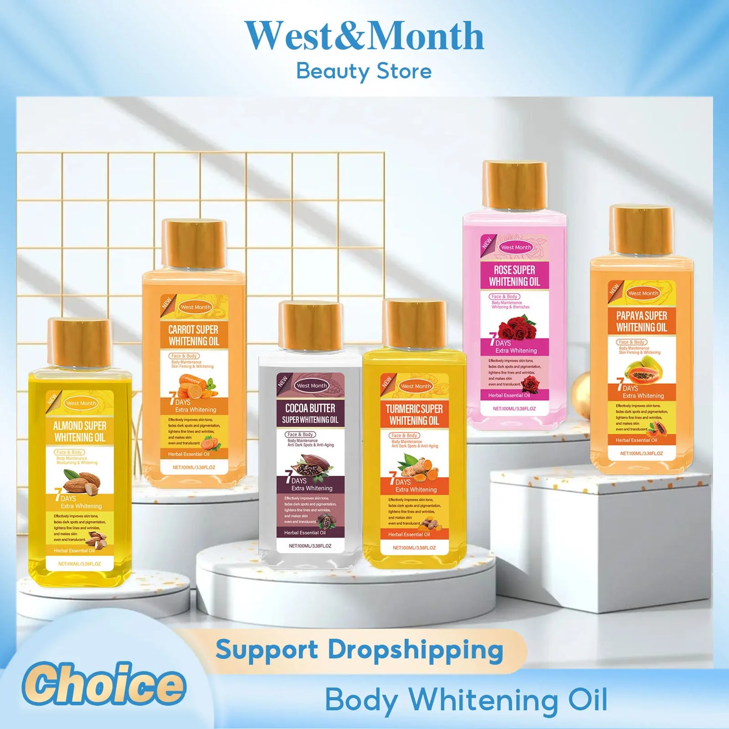 Papaya Super Whitening Oil Smoothing Moisturizer Brighten Anti-Aging Nourishing Lighten Fine Lines Spots Body Massage Skin Care