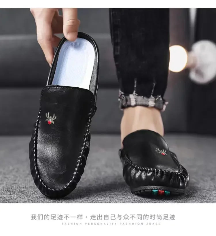 Shoes for Men Retro Elegant Gentleman Style Casual Party Comfortable Street Walking Summer Shoes Flat Bottomed Lightweight