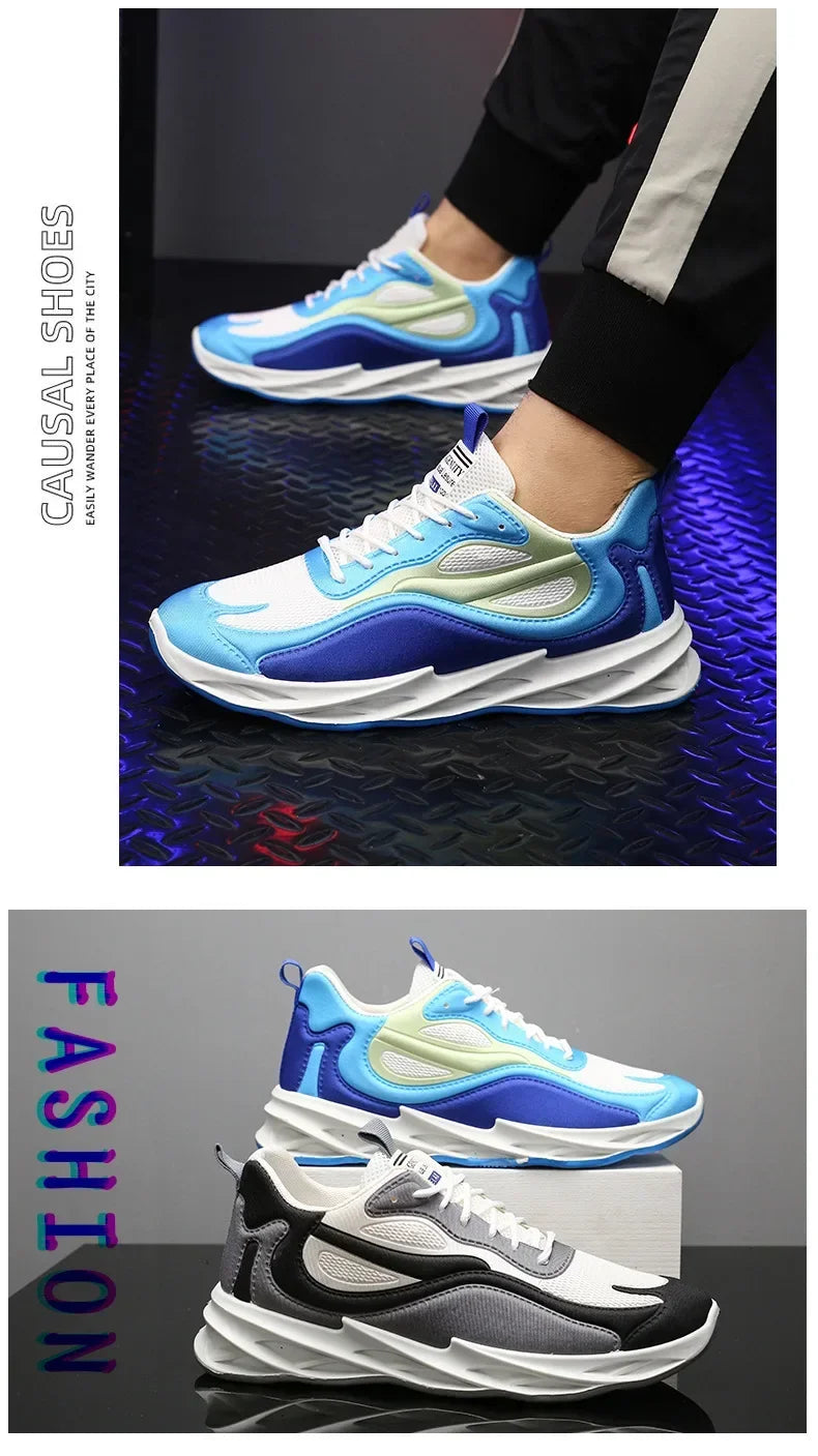 New Trendy Men's Sports Shoes Cushion Running Sneakers Outdoor Leisure Walking Jogging Trainers Soft Sole Breathable Footwear